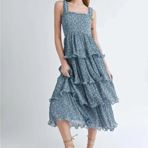 chinese dress ladies NWT Superdown Izzy Ruffle Strapless Maxi Dress – thriftinthecity main image 1